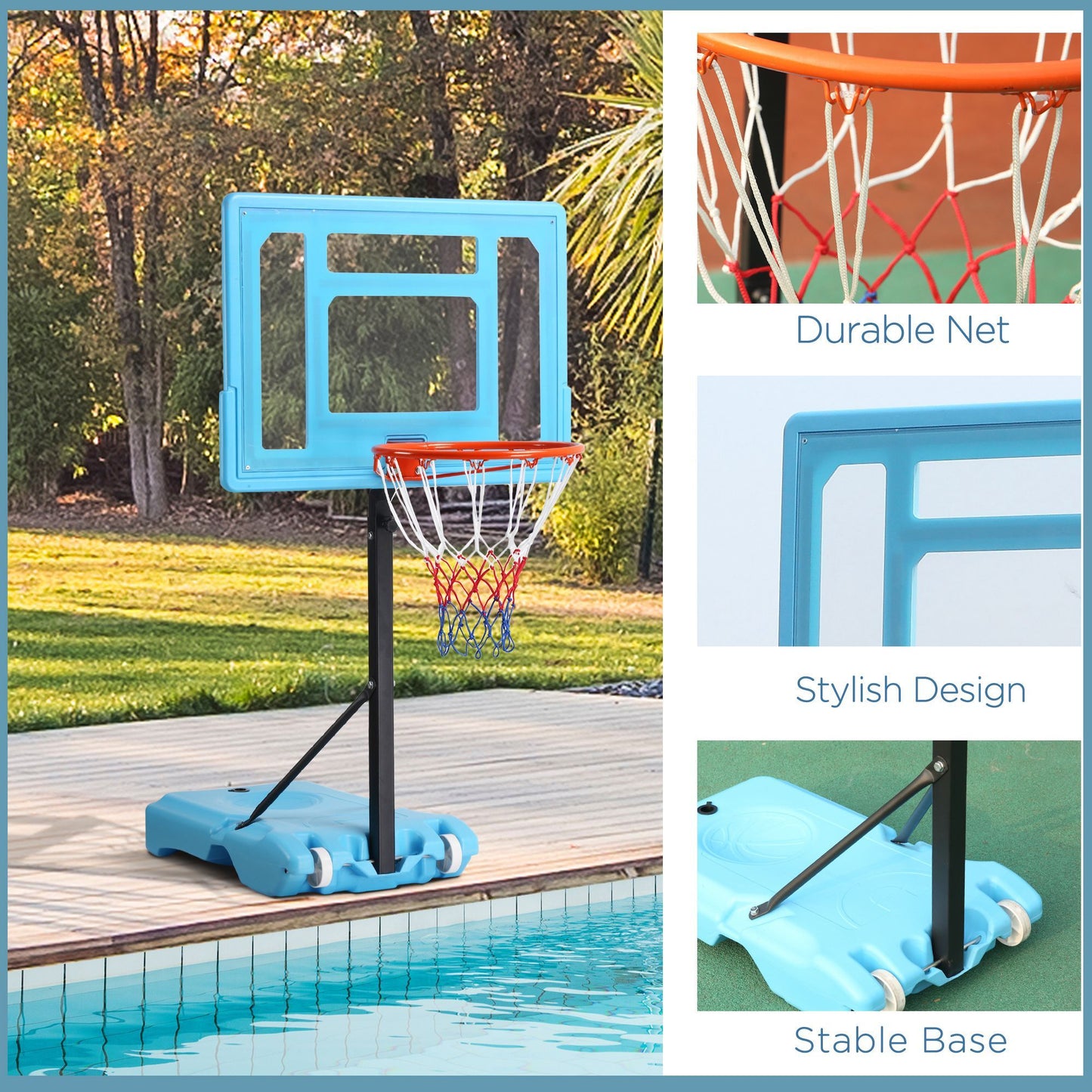 Family Fun Adjustable Poolside Basketball Hoop