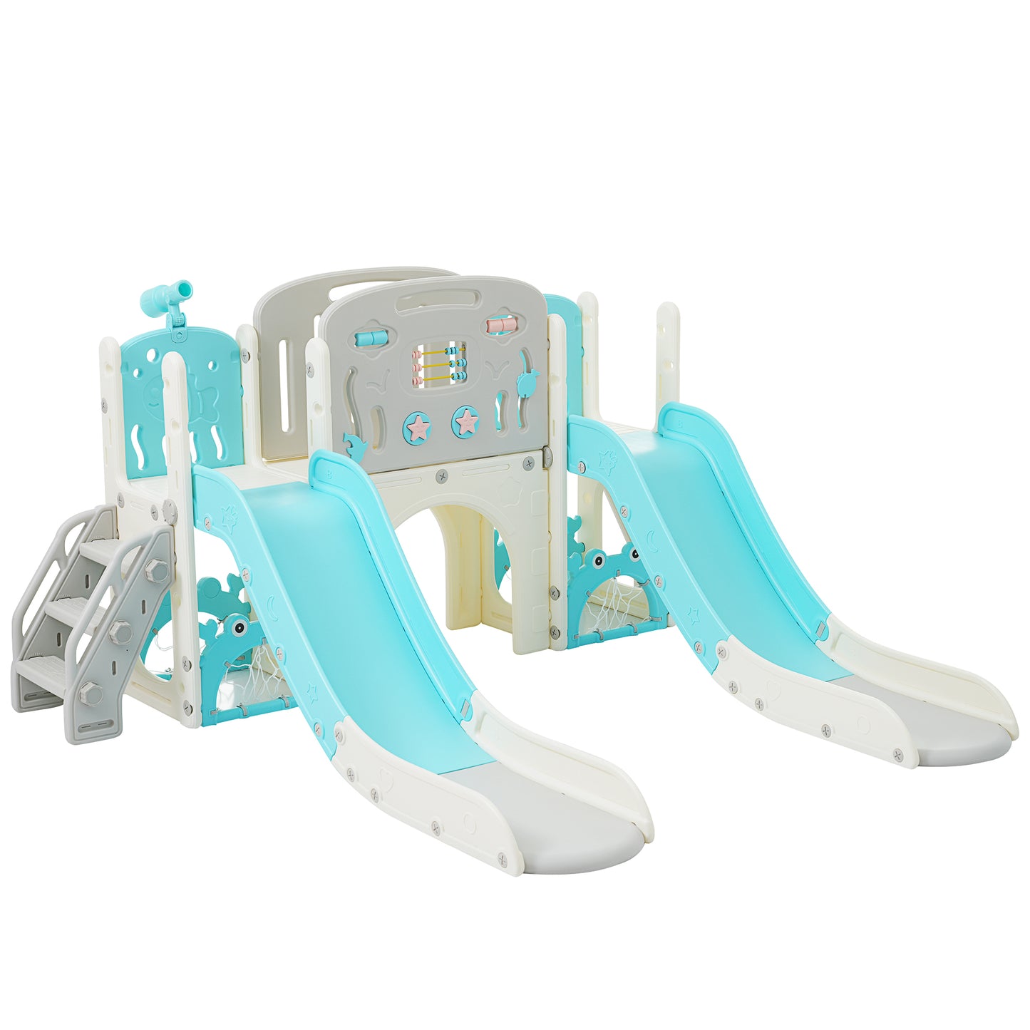 Ocean Adventure Playset with Double Slides & Fun Features!