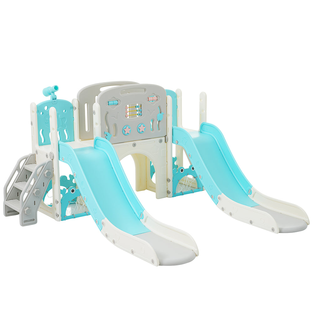 Ocean Adventure Playset with Double Slides & Fun Features!