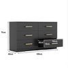 Elegant Black 6-Drawer Dresser with Gold Accents