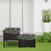 Easy Garden Elevated Planter Box - Self-Watering Gray Bed for Flowers & Herbs