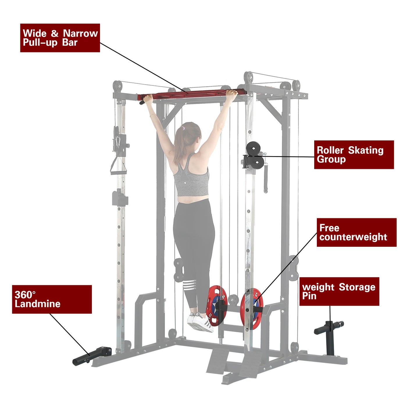 Ultimate Home Gym Power Cage with LAT Pulldown and Weight Storage