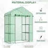 Outsunny Portable Mini Greenhouse with Shelves and Roll-Up Door