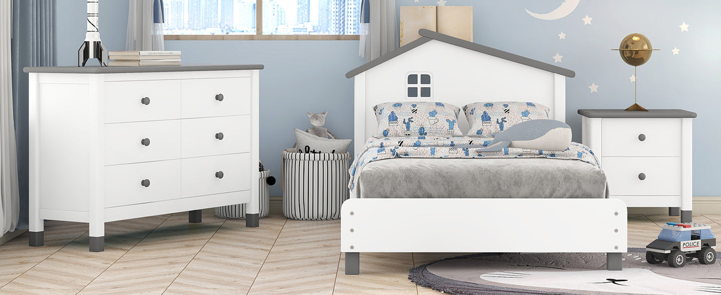 Chic Twin Bedroom Set with Bed, Nightstand, and Storage Dresser