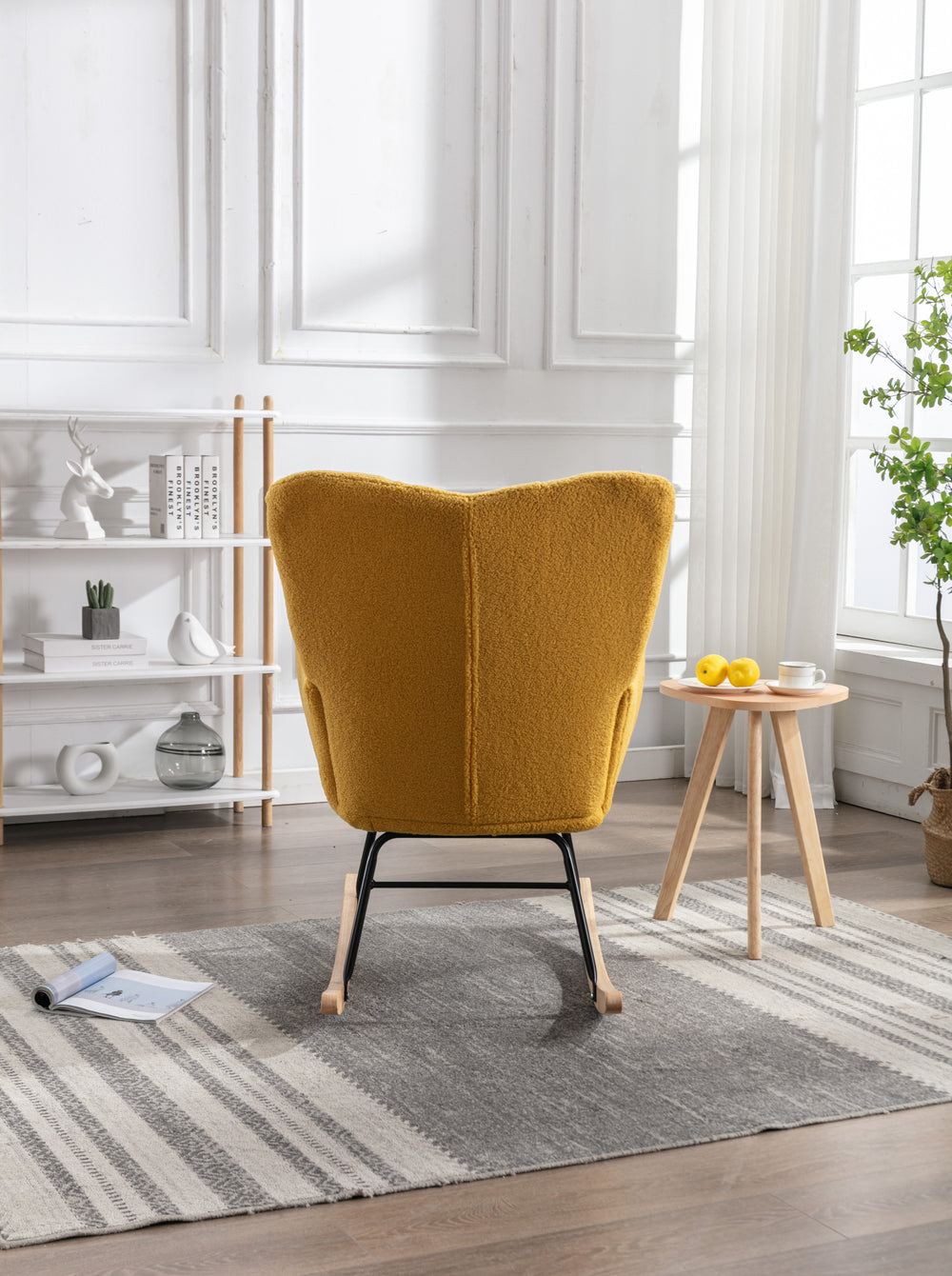 Cozy Yellow Mid-Century Rocking Chair