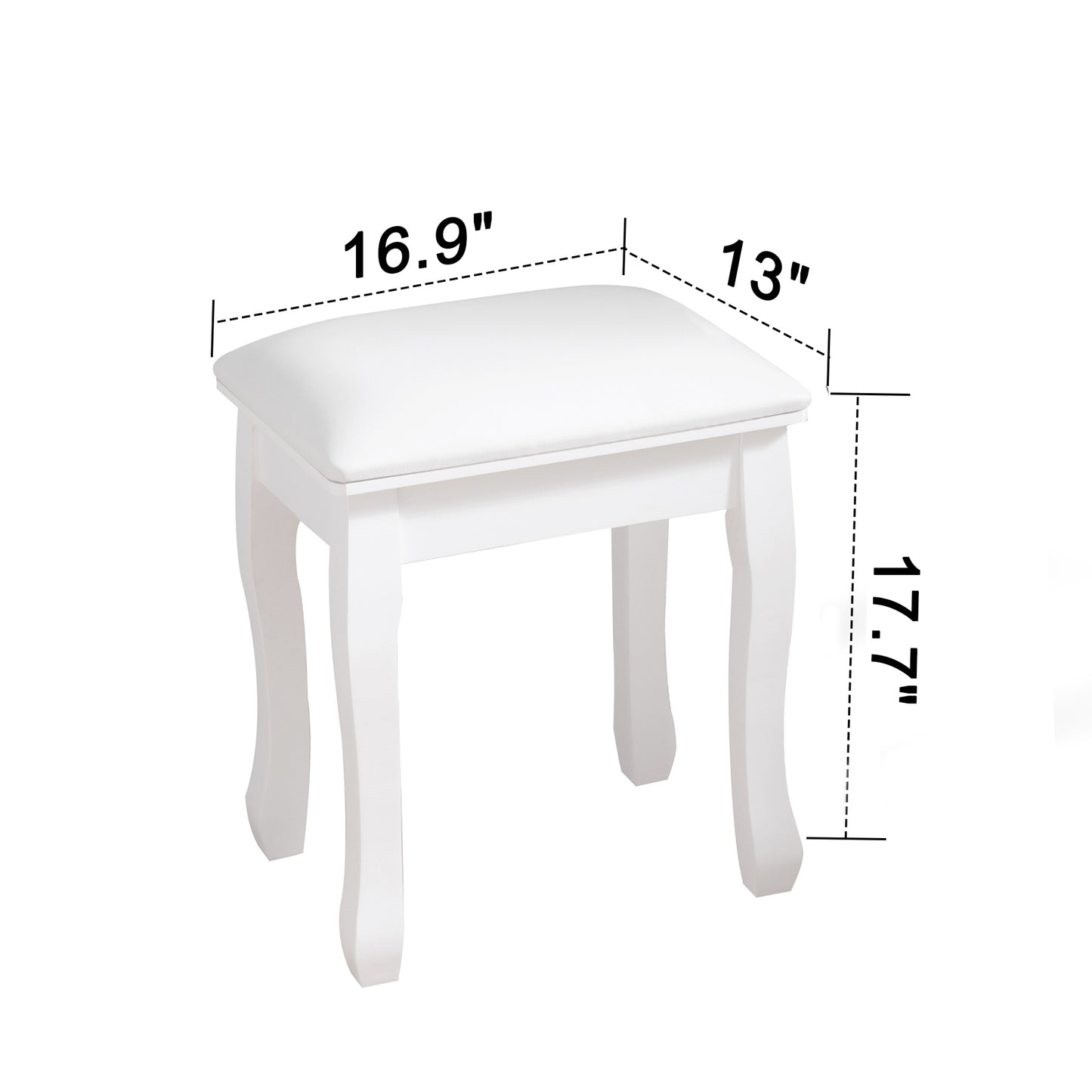 Chic White Makeup Stool with Cozy Cushion