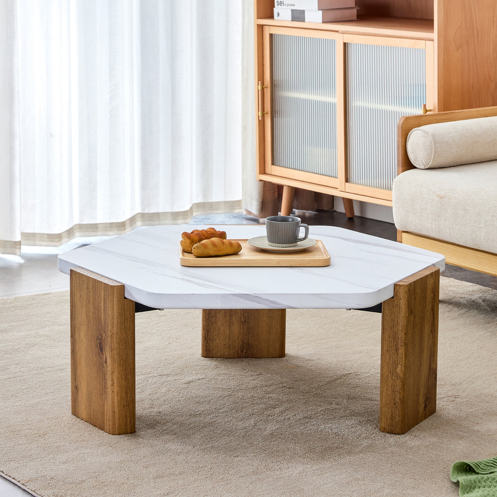 Chic White Top Coffee Table