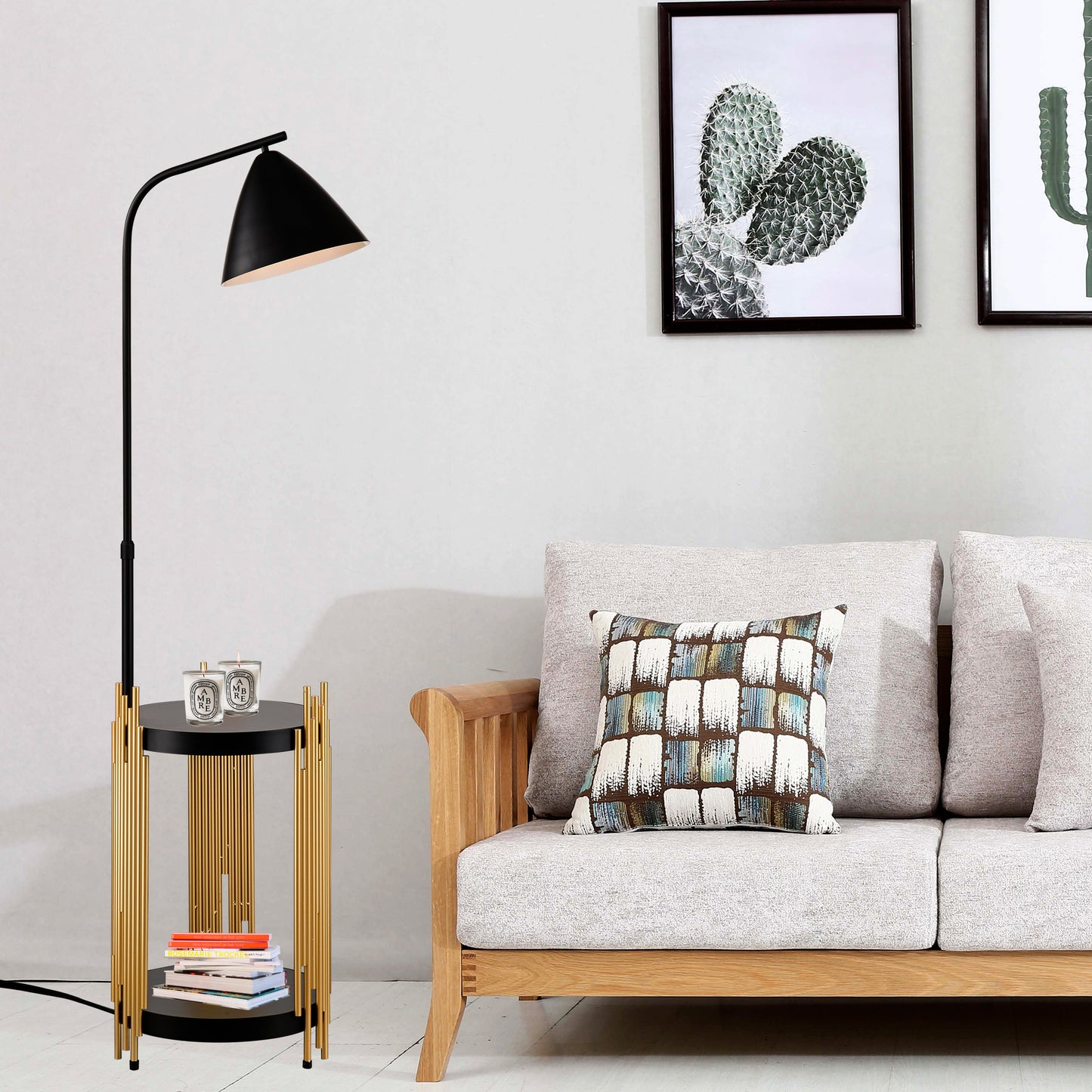 Chic Floor Lamp with Industrial Charm