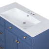 Navy Elegance Bathroom Vanity with Soft-Close Doors and Resin Sink