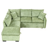 Cozy Green Convertible Sofa Bed with Storage & USB Charging