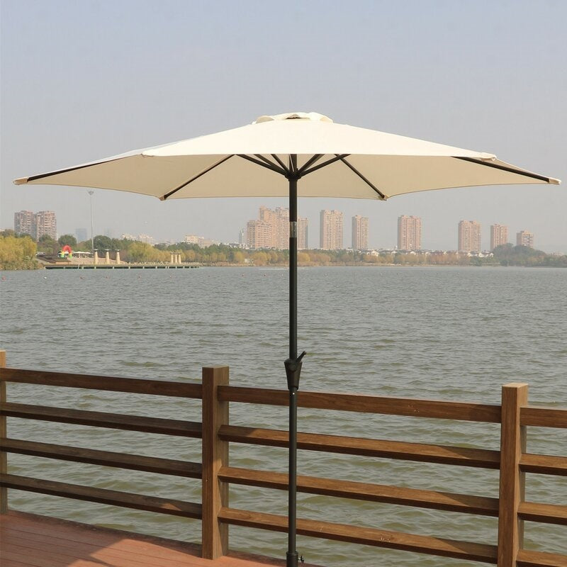 Creme Outdoor Patio Umbrella with Easy Tilt and Crank