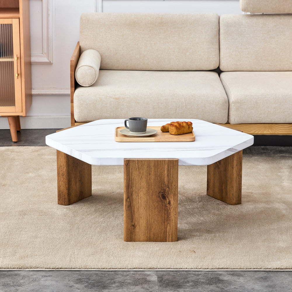 Chic White Top Coffee Table