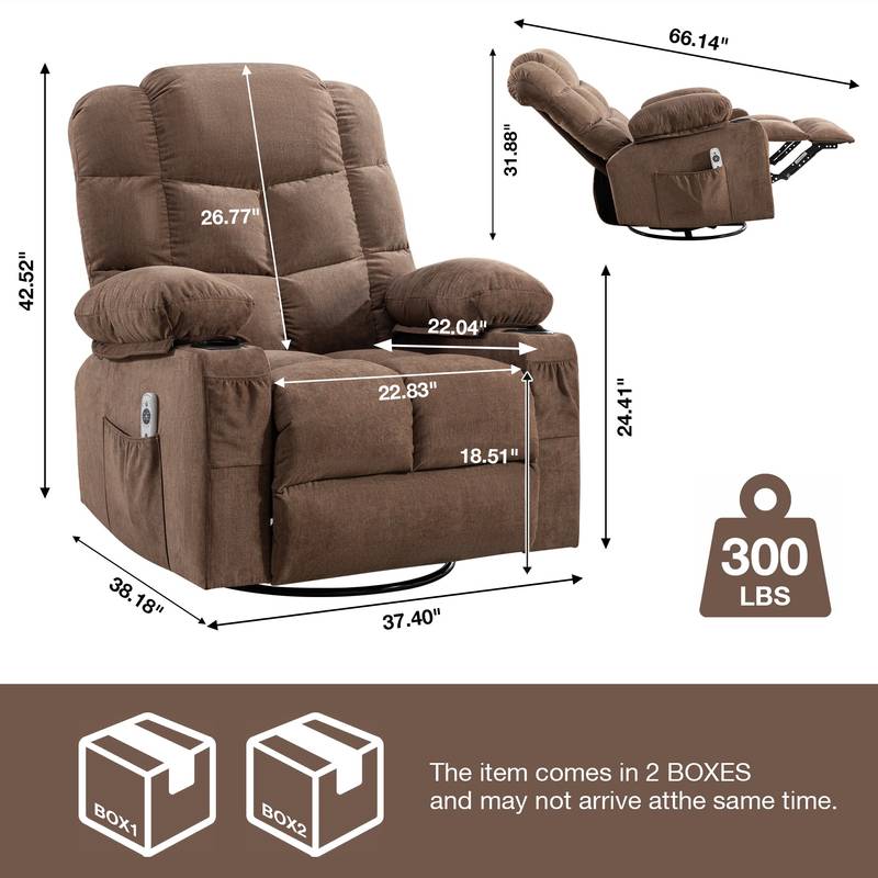 Cozy Heat & Massage Rocker Recliner