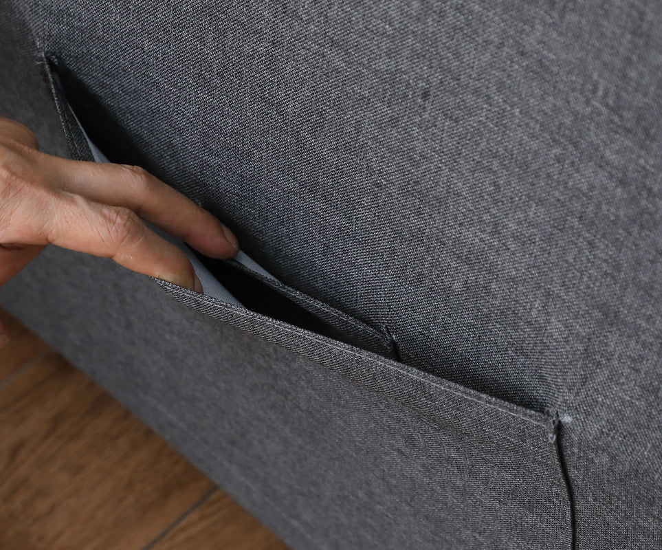 Cozy Gray Sleeper Sofa with Handy Pocket