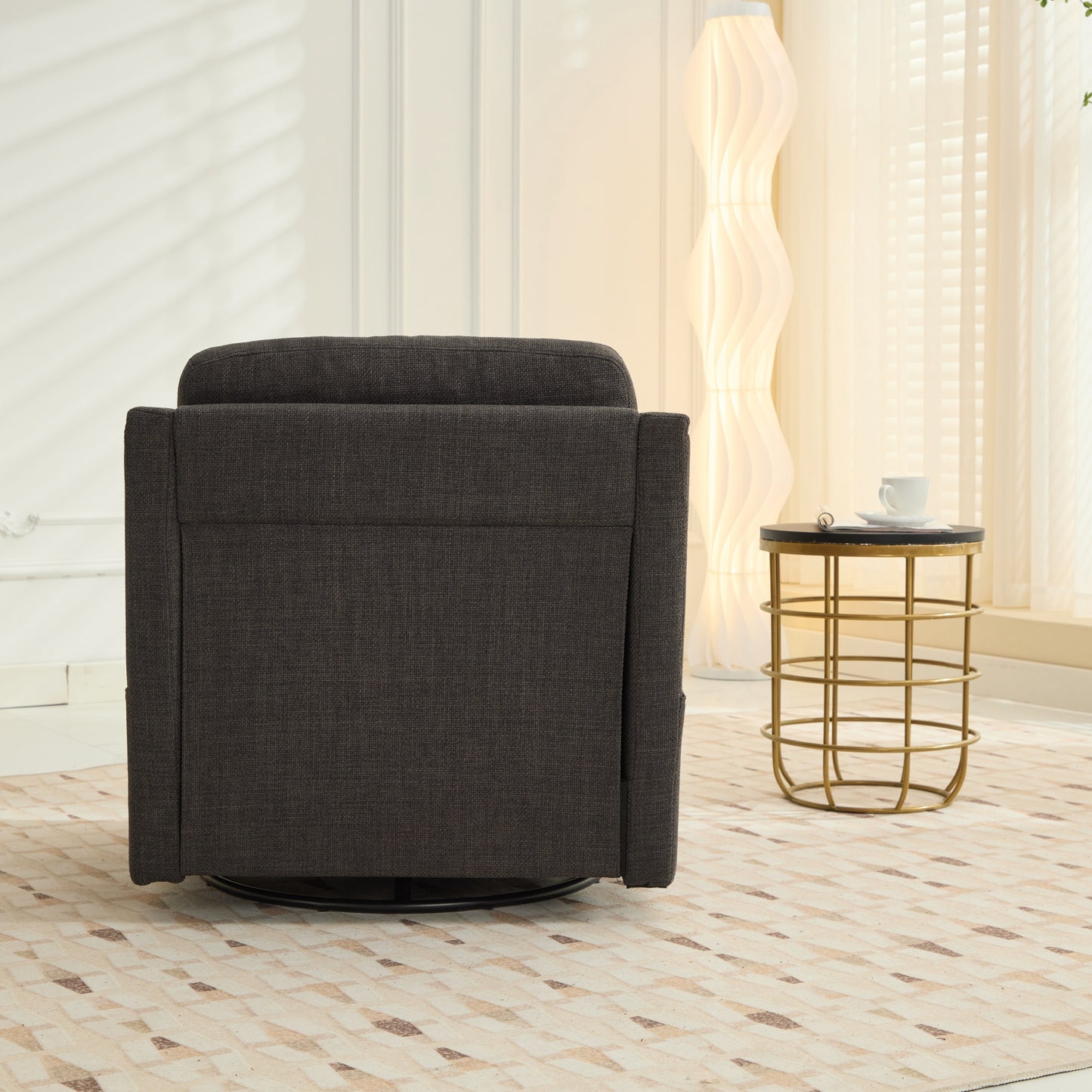 Chic Swivel Accent Chair with USB & Storage