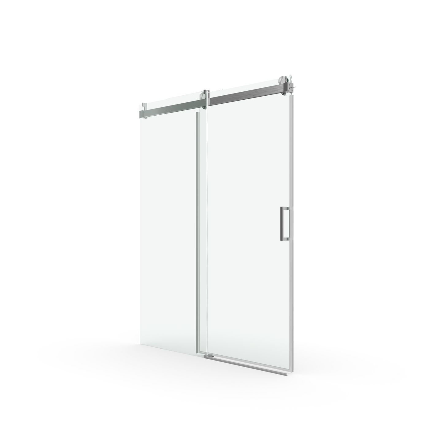 Sleek Soft-Close Frameless Shower Door in Brushed Nickel