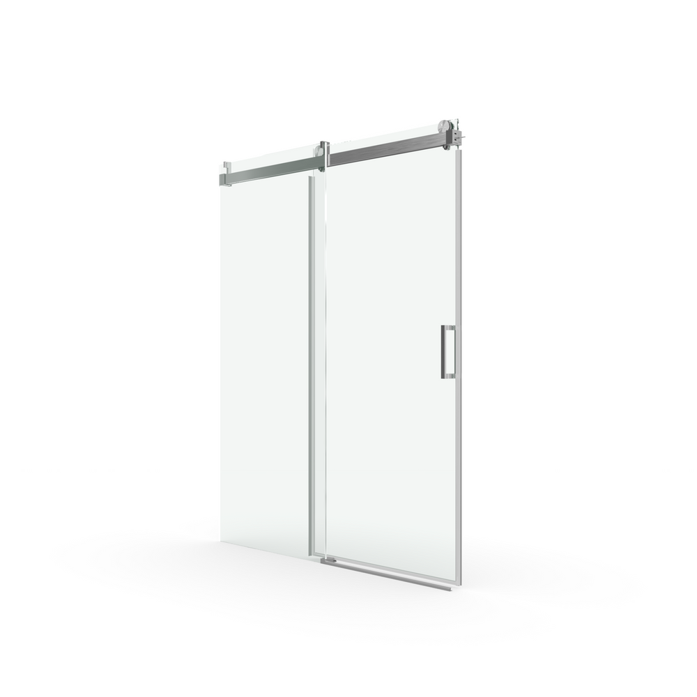 Sleek Soft-Close Frameless Shower Door in Brushed Nickel