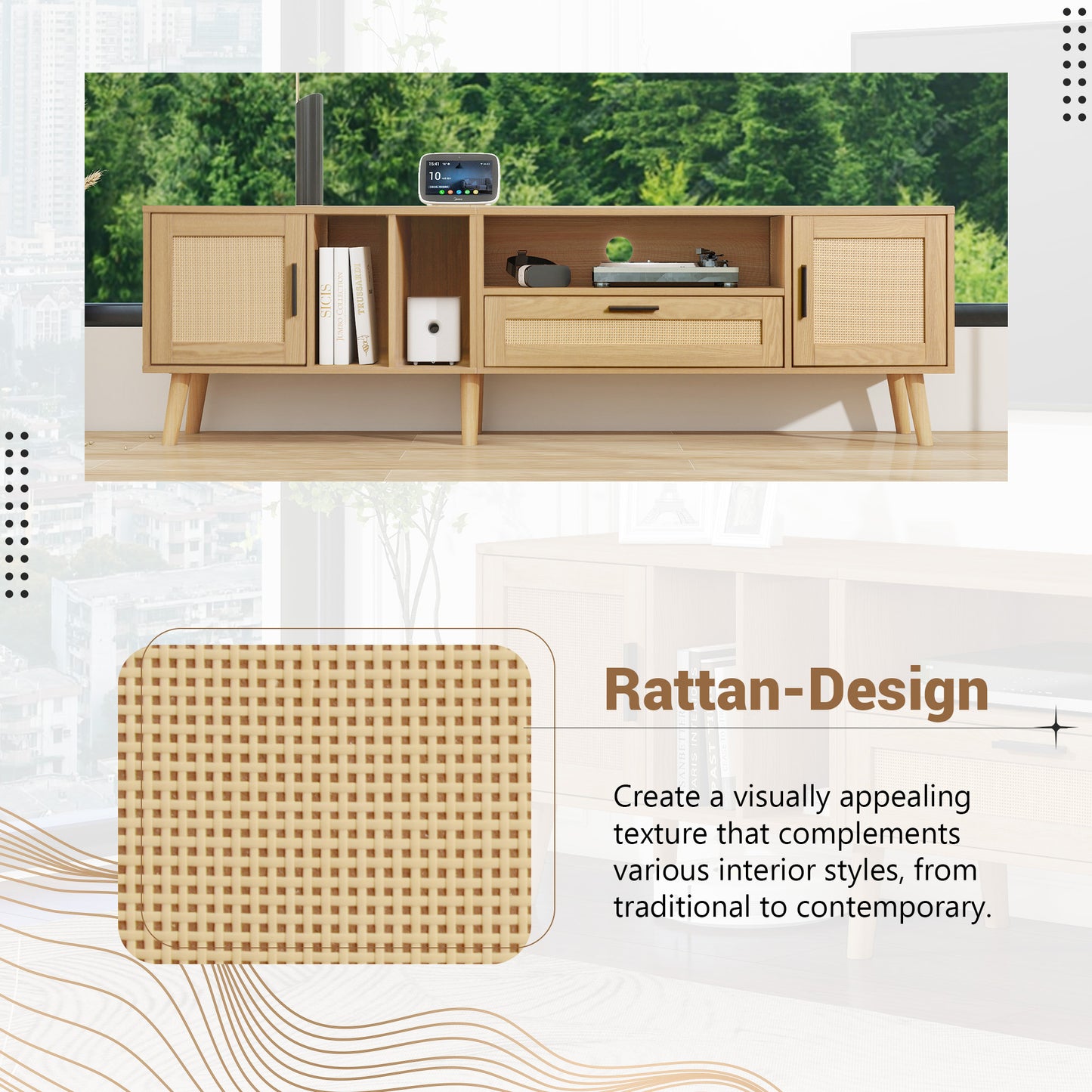 Rattan Chic TV Stand: Stylish Console for Any Room