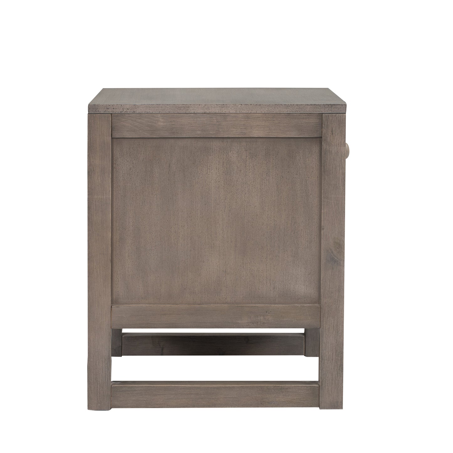 Charming Gray Wooden Nightstand with Drawer and Open Shelf