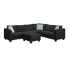 Cozy L-Shaped Modular Sofa Set with Ottoman and Pillows