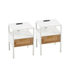 Chic Rattan Side Tables with USB Power and Storage