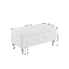 Cozy White Storage Bench with Padded Seat
