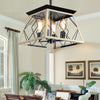 Rustic Oak 4-Light Dining Chandelier