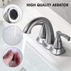 Brushed Nickel Dual-Handle Bathroom Faucet with Pop-Up Drain