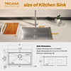 TecaHome All-in-One Stainless Steel Kitchen Sink with Faucet