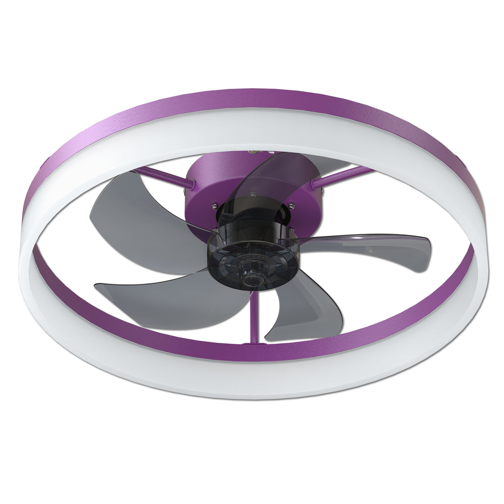 Dimmable LED Ceiling Fan - Modern Aura in Purple