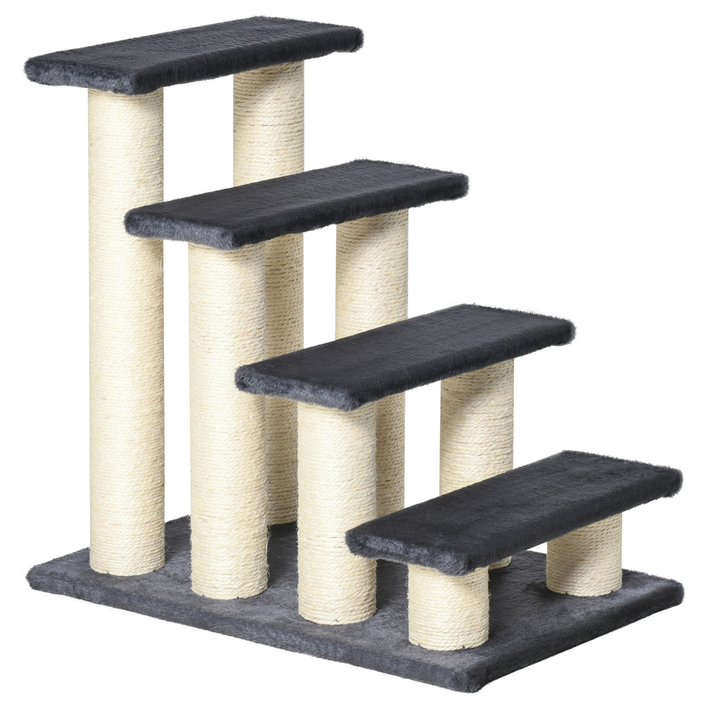 PawHut Cozy Cat Climber with Fun Steps and Scratching Post