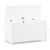 Whimsical White Wooden Toy Box with Safety Lid