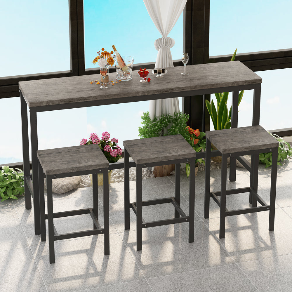 Chic Bistro Dining Set with Stools