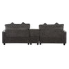 Cozy Black Chenille Sectional Sofa with Ottomans and USB Ports