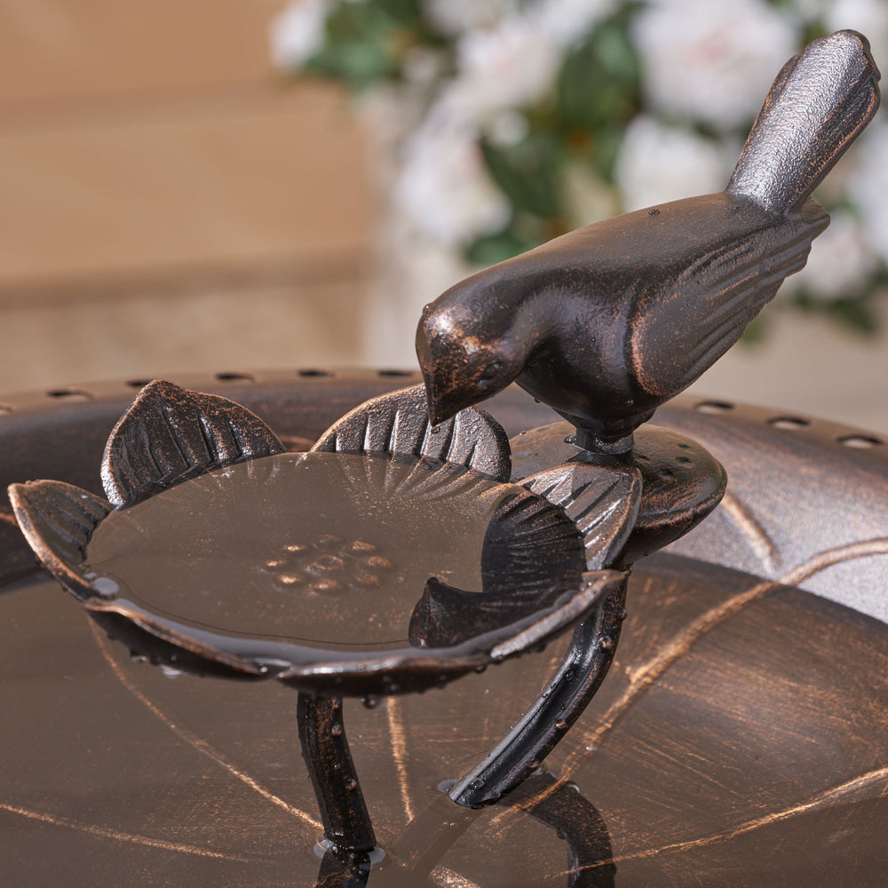 Chic Metal Bird Bath