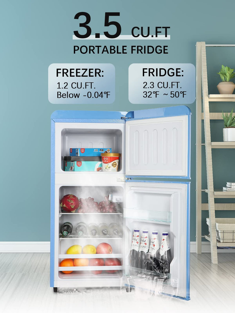 Charming Retro Mini Fridge with Freezer