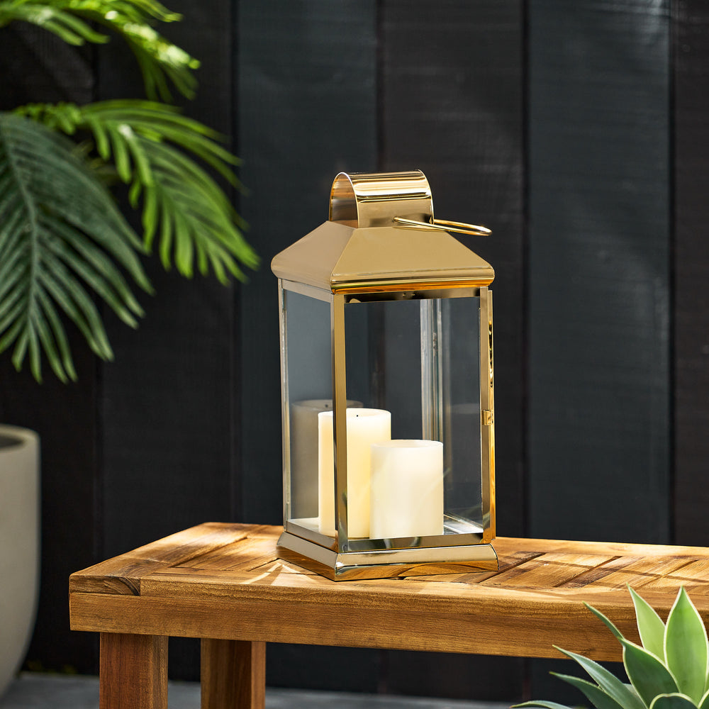 Shimmering Stainless Steel Lantern