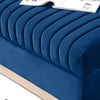 Chic Velvet Channel Tufted Loveseat in Blue