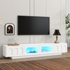 Chic Glass Door TV Stand with LED Lights