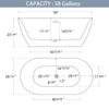 Modern Oval Soaking Tub with Overflow and Pop-Up Drain