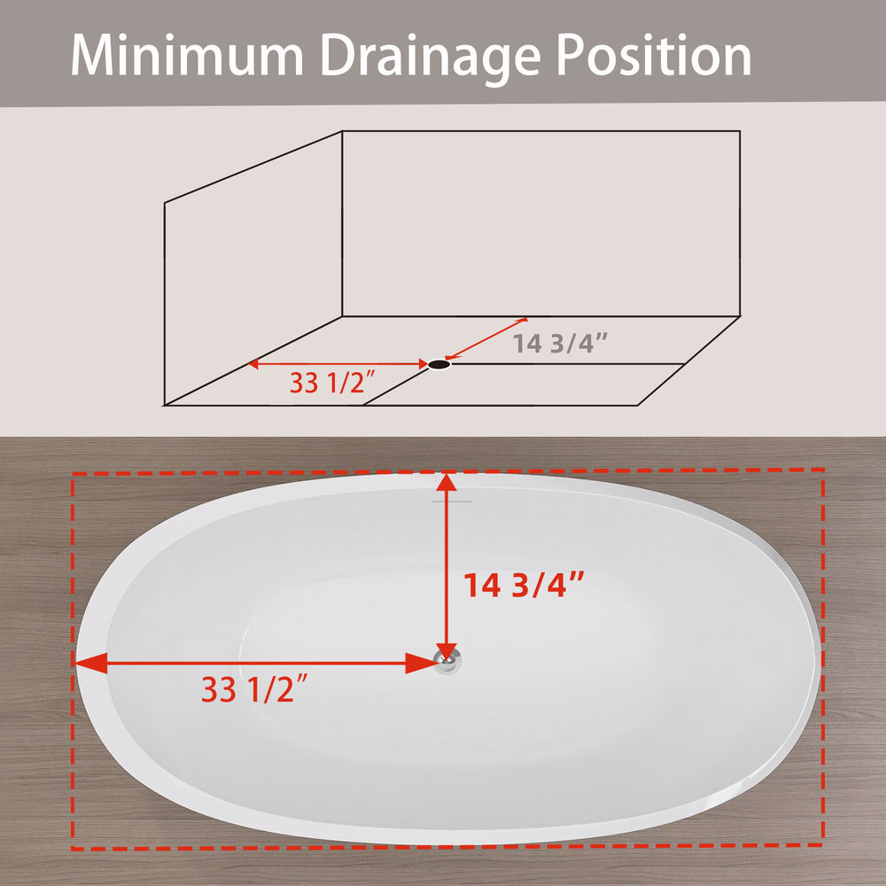 Sleek White Freestanding Soaking Tub with Easy Drain