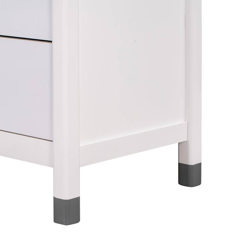 Charming Kids' Wooden Dresser with Six Drawers - White & Gray Storage Delight