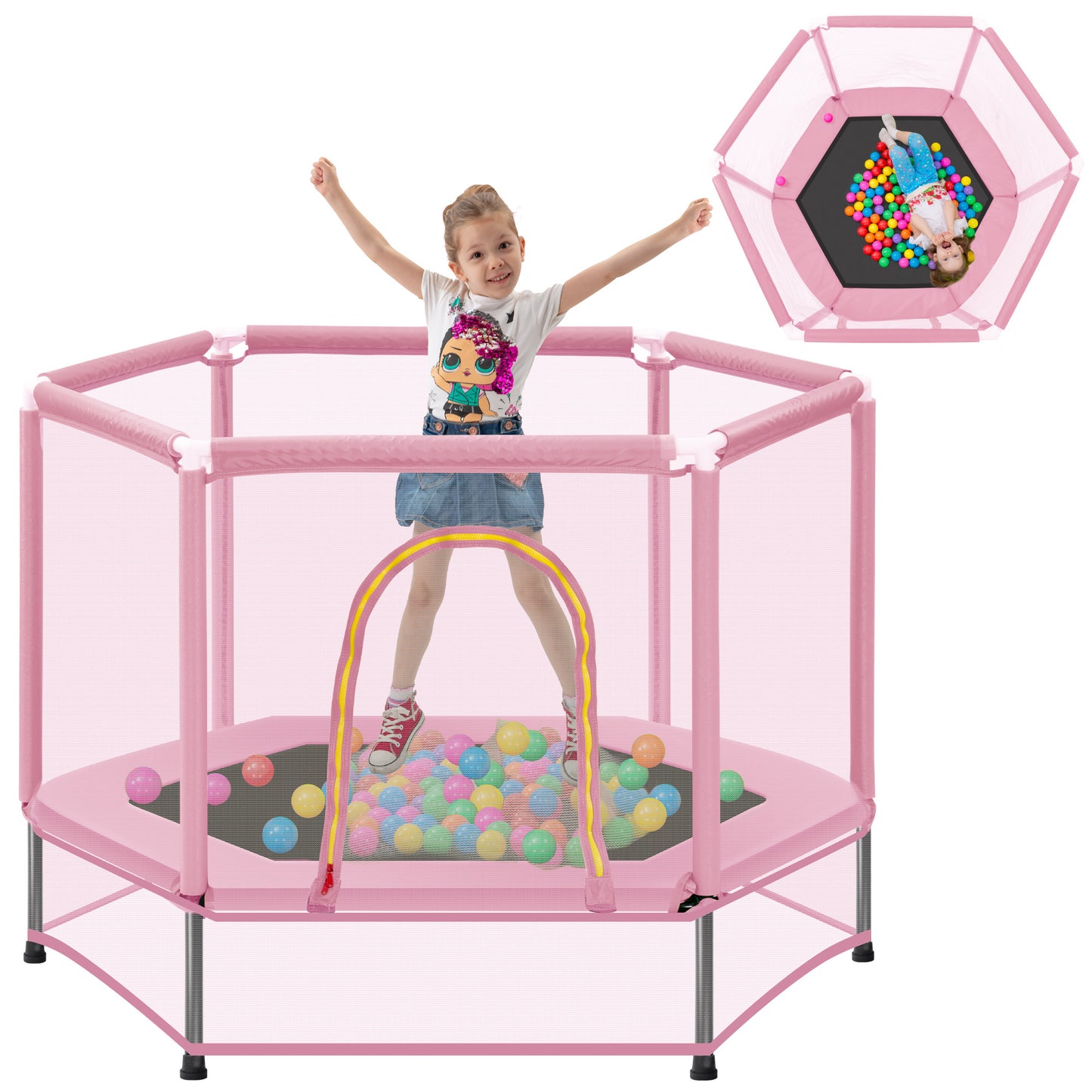 Kids' Safe Bounce Trampoline with Ball Fun!