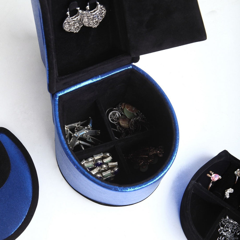 Chic Hidden Gem Jewelry Box in Blue Velvet