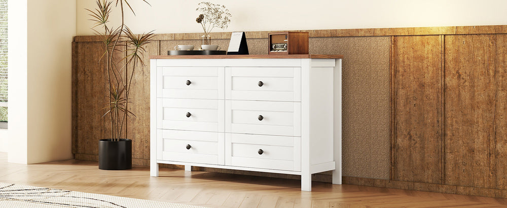 Charming Rustic Dresser with Six Drawers