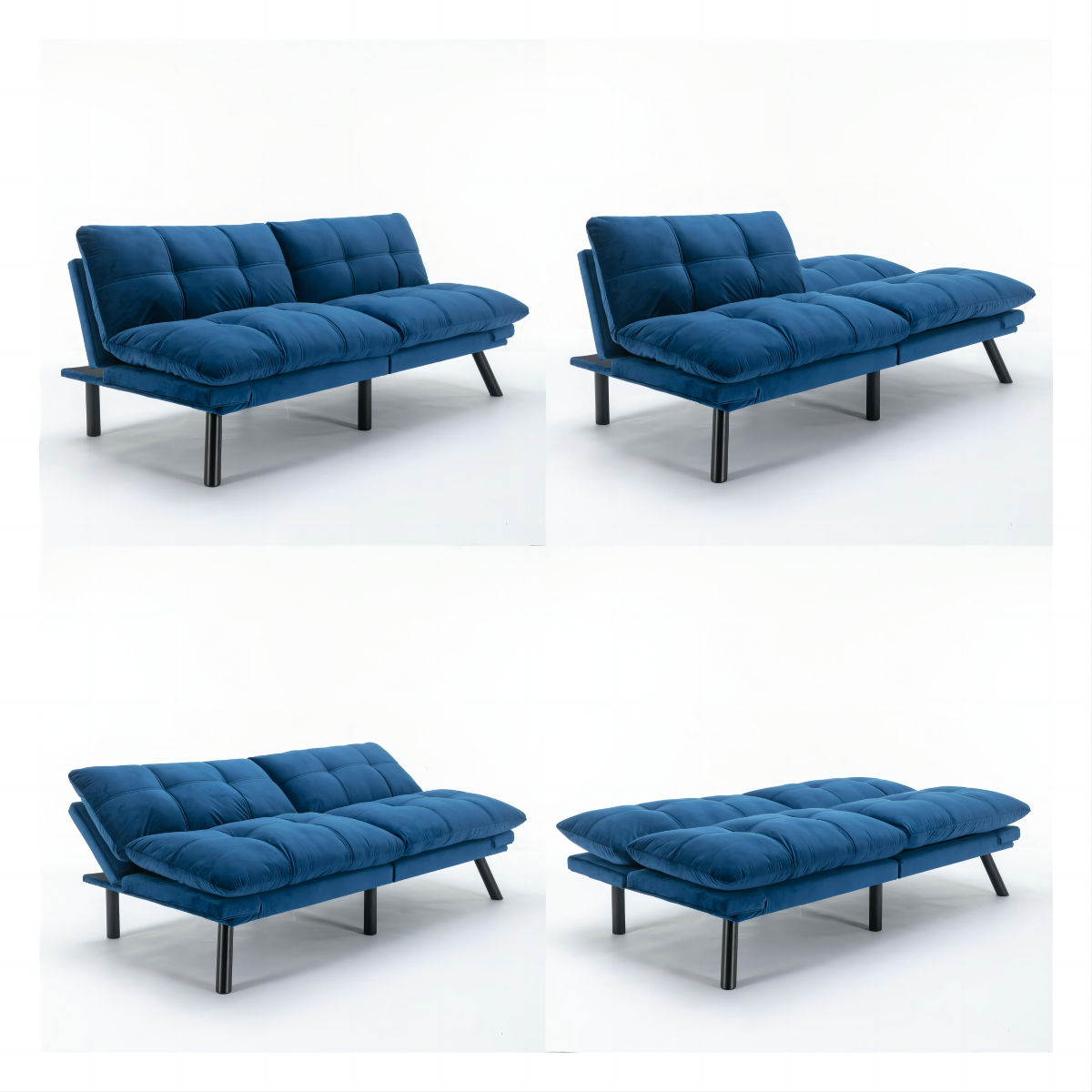 Navy Blue Cozy Convertible Sofa Bed