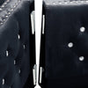 Luxurious Black Velvet Jewel Button Sofa with Pillows