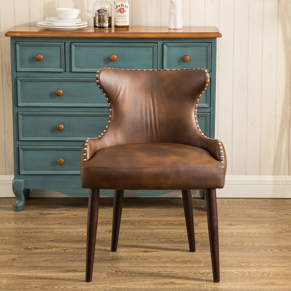 Cozy Brown Barrel Chair with Chic Button Back