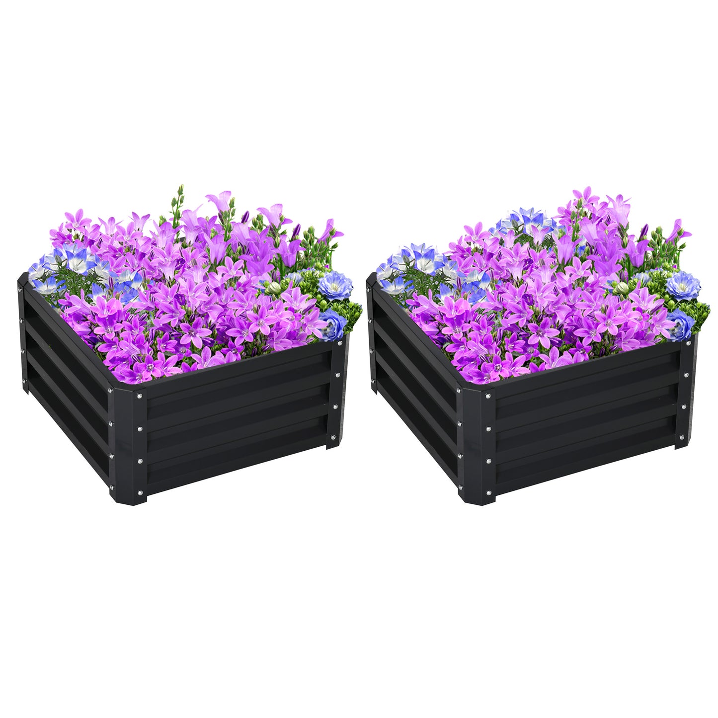 Outsunny Rustic Metal Garden Planter Duo