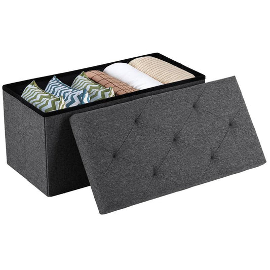 Cozy Gray Storage Stool